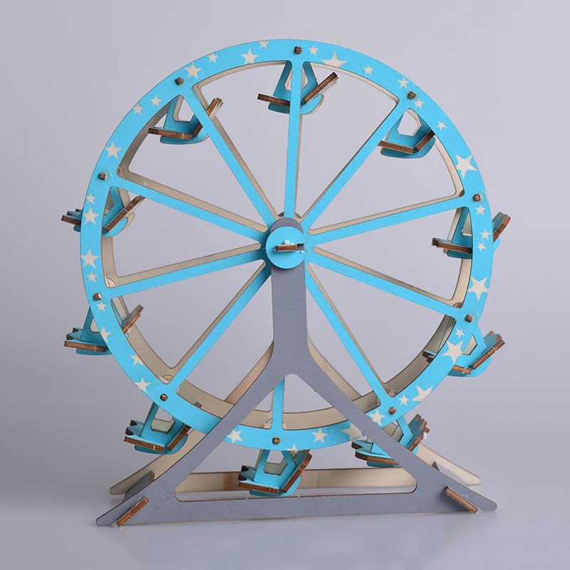 Колесо обозрения сборная игрушка сборочная Модель Дерево 3D diy модель комплект