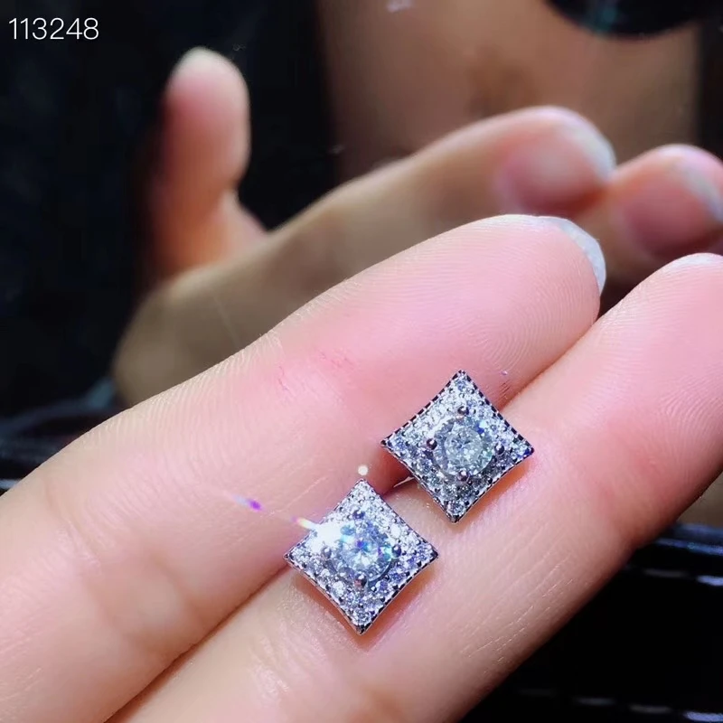 KJJEAXCMY Fine Jewelry 925 Sterling Silver Inlaid with Mosan Diamond Female Ear Studs | Украшения и аксессуары