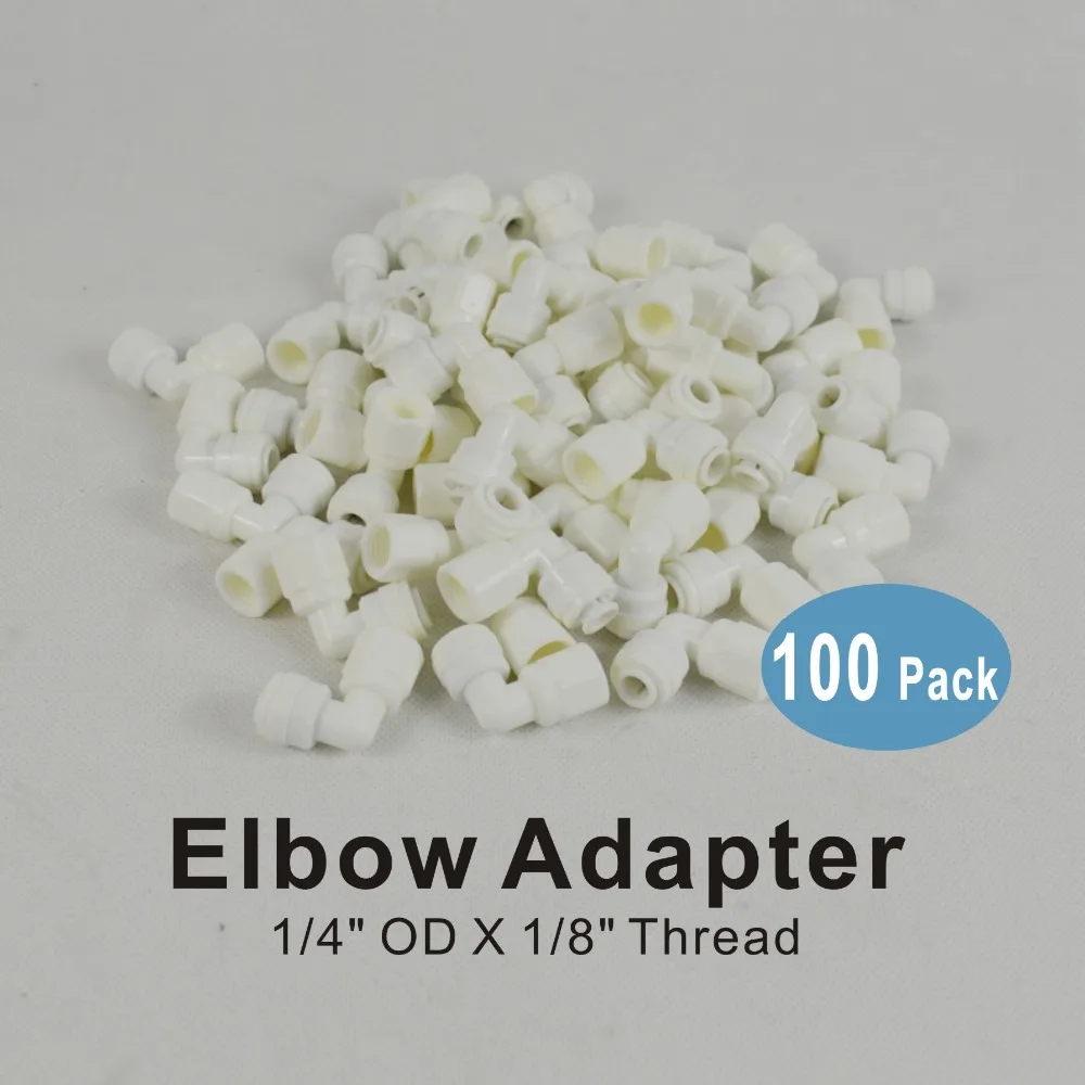 100 упаковок адаптера для локтя 1/8 до 1/4 дюйма быстроразъемные фитинги фильтров