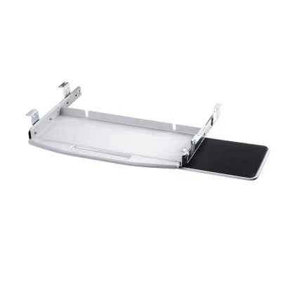 White mouse tray Выдвижной стальной лоток для ПК с клавиатурой Premintehdw с поворотом на 360 градусов - Цвет: White mouse tray