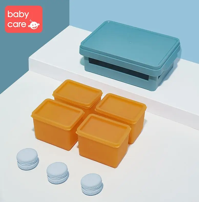 Babycare пищевая добавка коробка фруктовая форма для льда квадратная Пищевая силиконовая холодильная микроволновая печь - Цвет: 4box