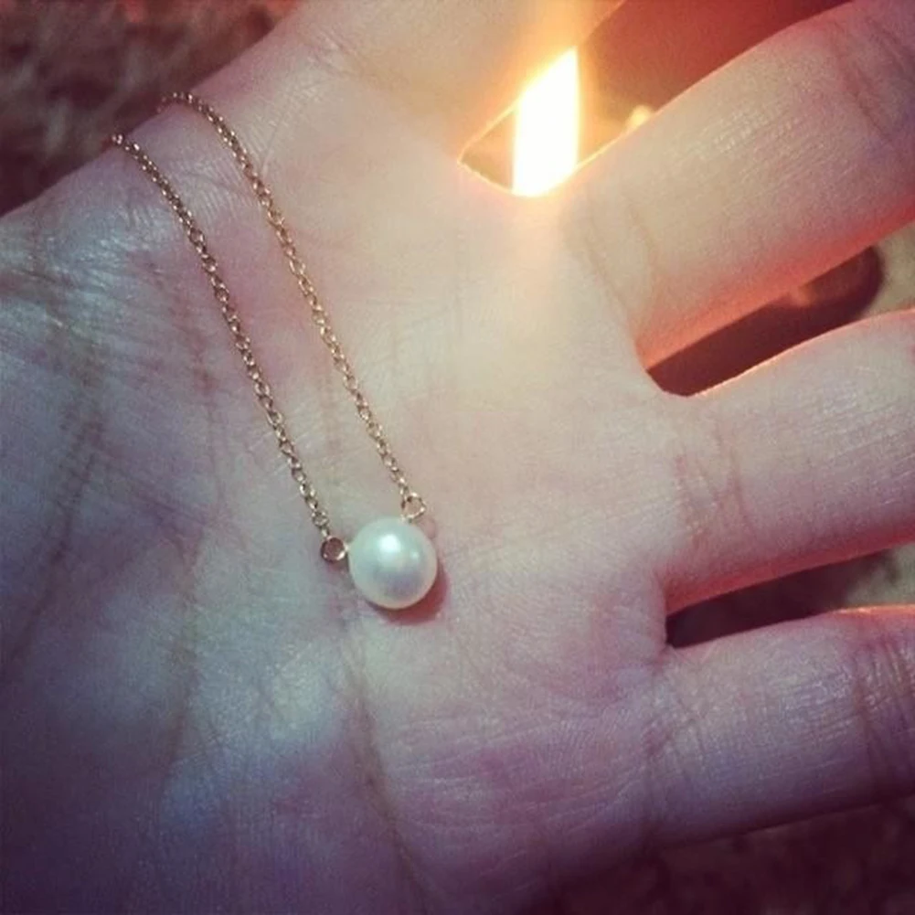 Элегантные Простые имитация жемчуга Шарм Подвеска Для женщин jewelry Цепочки и