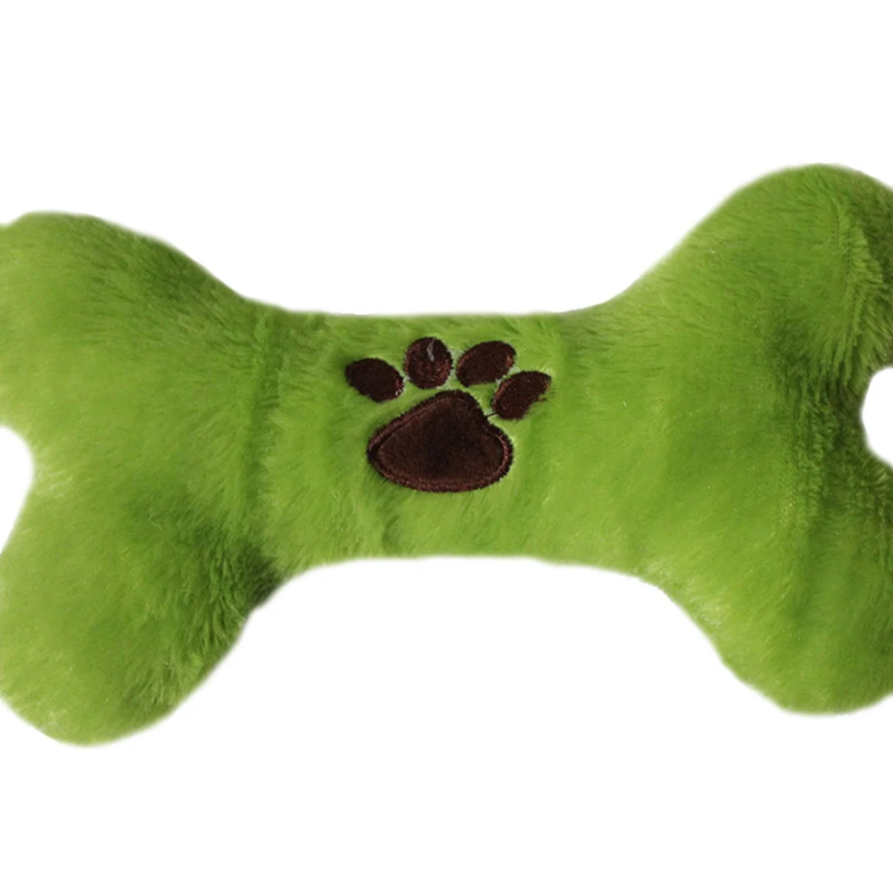 TINGHAO Cute Cartoon Paw Printed Bone Shape Puppy Dog Pet Soft Plush Chewy Playing Toys | Дом и сад