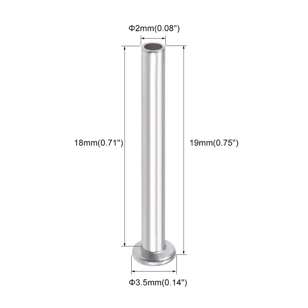 

UXCELL 100Pcs Aluminum Flat Head Semi-Tubular Rivets Silver Tone for M2x6/M2x14/M2x16/M2x18/M2.5x8/M3x7/M4x6/M4x14/M4x25mm Rivet