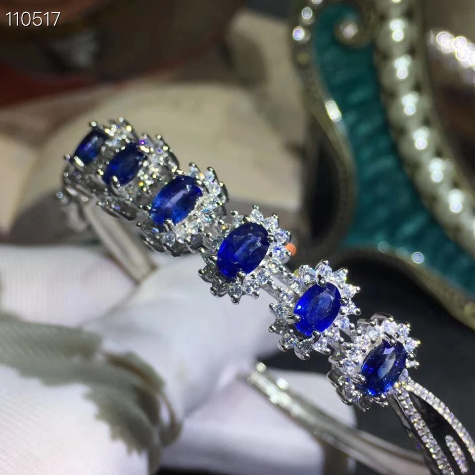 KJJEAXCMY fine jewelry 925 Silver-inlaid Natural Sapphire Women's Bracelet Support Detection nbhjuy | Украшения и аксессуары