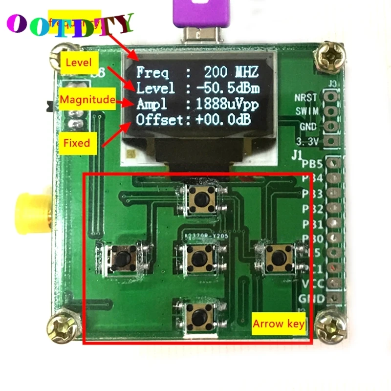 OOTDTY 8 ГГц 1 8000 МГц OLED RF измеритель мощности 55 до 5 дБм + Снижение частоты Sofware