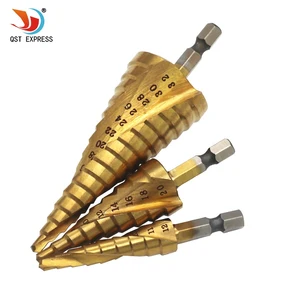 Набор золотых сверл QSTEXPRESS, 3 шт., спиральные режущие сверла с канавками из HSS