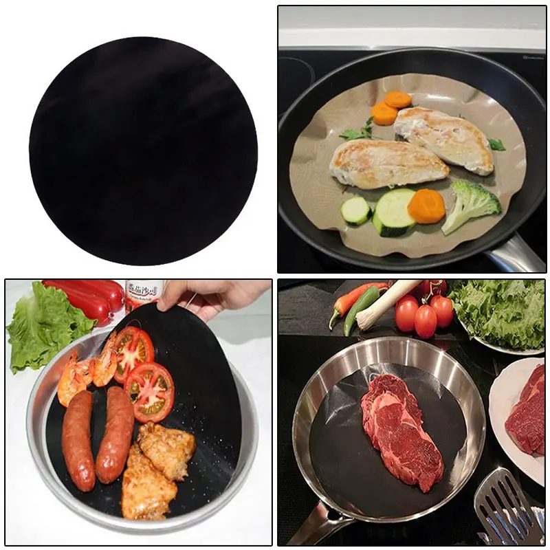 Non-stick Round Pan Mat liner Sheet Kitchen Baking Pad Cooking Liners BBQ Mats Tool gadgets 2 PCS | Дом и сад