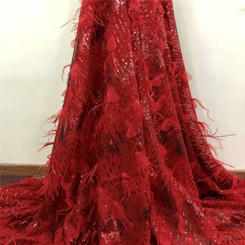 Лидер продаж вышивка французскими перьями кружева африканские Свадебные