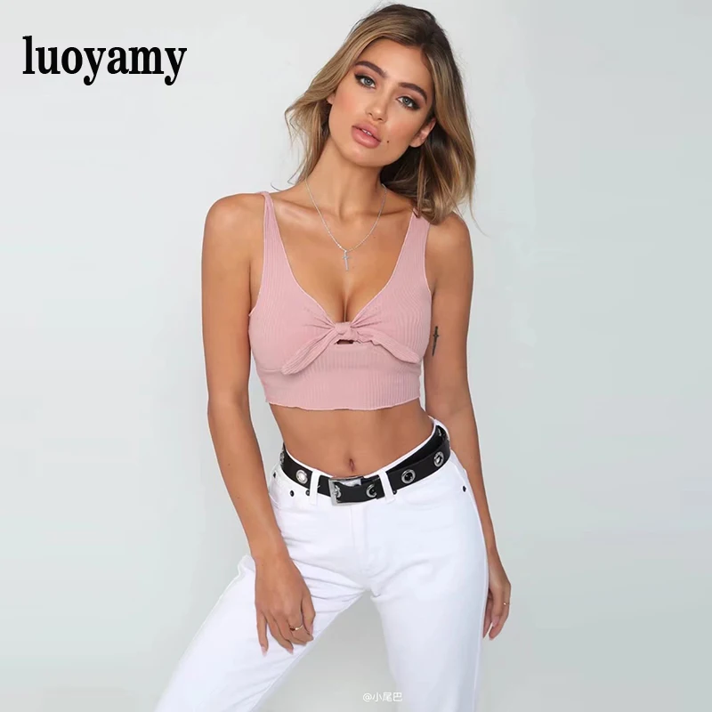 Luoyamy 2018 летние женские пикантные галстук-бабочка с короткими укороченные пупка
