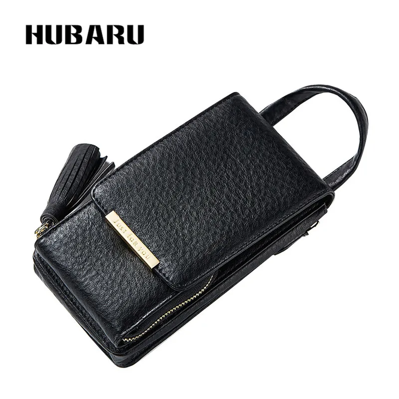 HUBARU Women Wallets Black Color Zipper Chains Wallet Female Fashion PU Leather Clutch Clamp Standard Slim Design Coin Purse | Багаж и