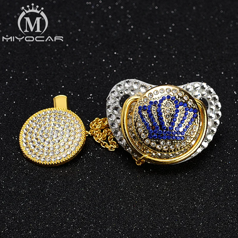 MIYOCAR все белые bling Bring crown соски и клип набор BPA бесплатно FDA безопасный пустышка