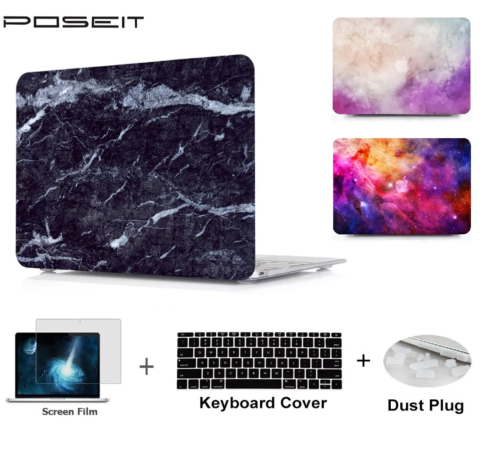 Пластиковый жесткий чехол 4 в 1 для ноутбука + крышка клавиатуры пленка экрана