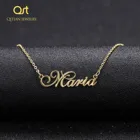 Индивидуальное ожерелье с любым именем и персонализированной табличкой для женщин и мужчин, Подарочные золотые ювелирные изделия из нержавеющей стали