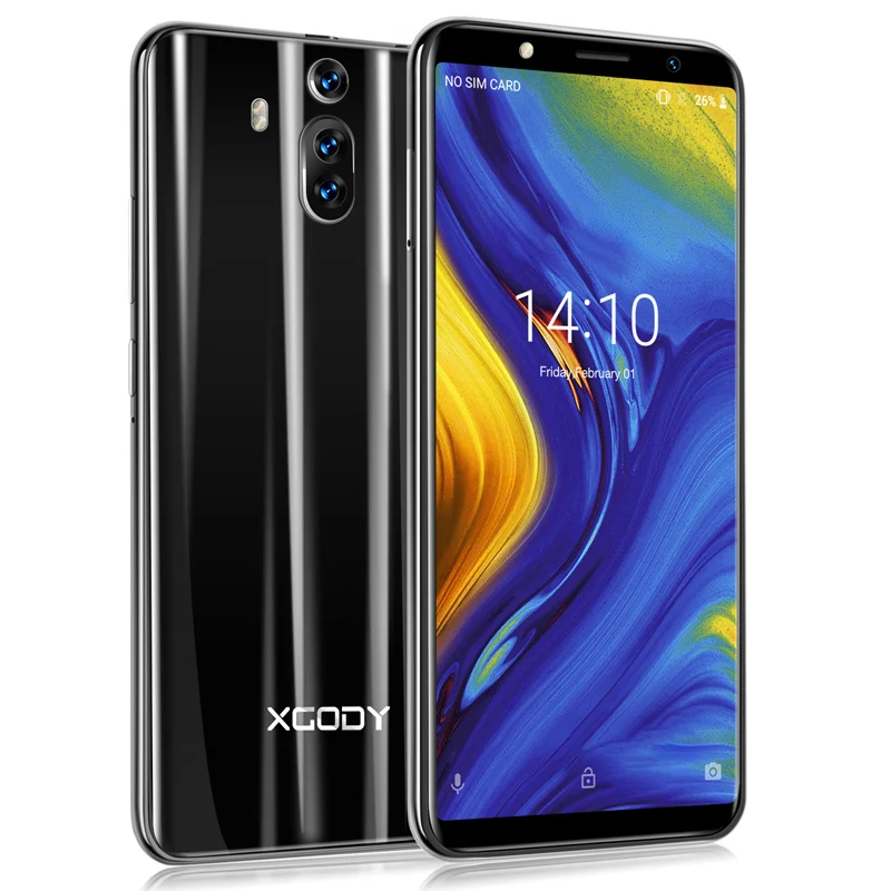Black XGODY mate RS 3g, смартфон с двумя sim-картами, Android 8,1, 6 дюймов, 18:9, полноэкранный мобильный телефон, 1 ГБ ОЗУ, 8 Гб ПЗУ, 2800 мАч, gps, WiFi, мобильный телефон - Цвет: Black