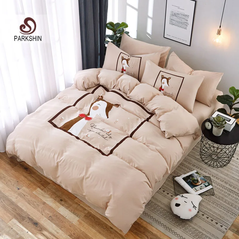 Паркшин мультфильм олень однотонное постельное белье декоративный Декор