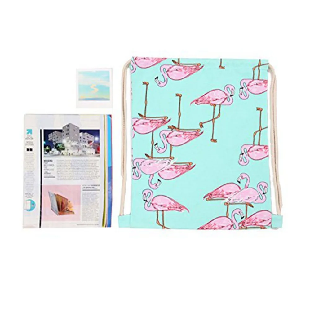 Холст Drawstring Сумка женская Путешествия Спортивная Для Хранения Симпатичные