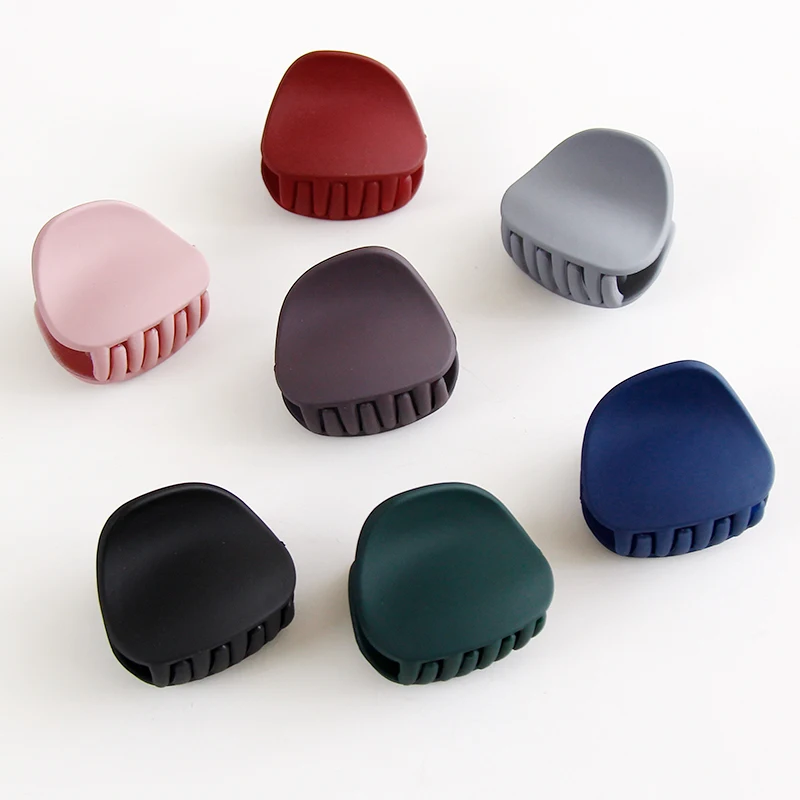 Simple Circular Arc Clip Set With Pure Color Frosted Texture Bath Hair Claw Women Accessories |