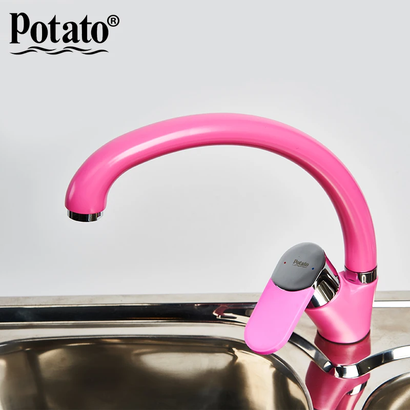 Potato 4 colors Single Handle Swivel Spout Kitchen Water Sink Mixer Tap Faucets bathroom Hot And Cold sink p59223-13 | Обустройство