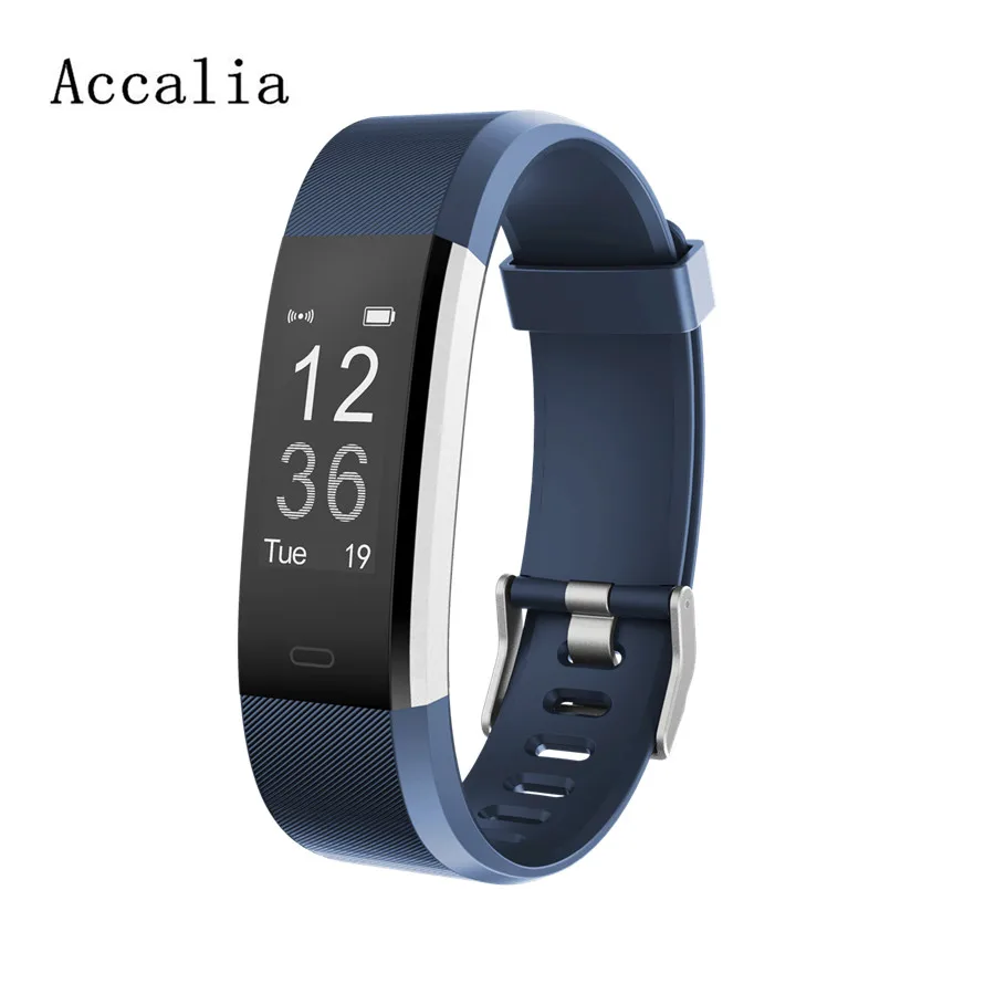 blue Accalia ID115plusHR влагостойкие умные часы с ремешком упражнения несколько спортивных режимов трек мягкий и легкий для мужчин и женщин Поддержка Android и ios - Цвет: blue