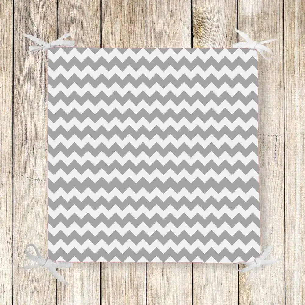 Серая белая современная квадратная подушка для стула с 3d принтом Verev Lines сиденья