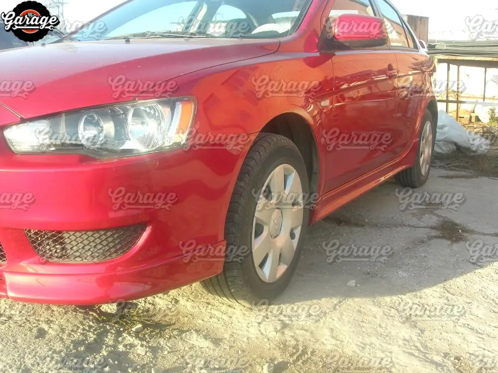 Боковые юбки для Mitsubishi Lancer 10 2007 2015 накладки из АБС пластика комплект кузова