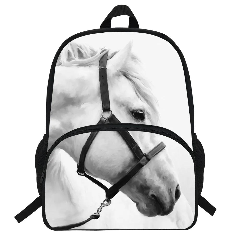 Популярные школьные ранцы с животными для мальчиков и девочек, рюкзаки с принтом лошадей для детей 16 дюймов от AliExpress WW