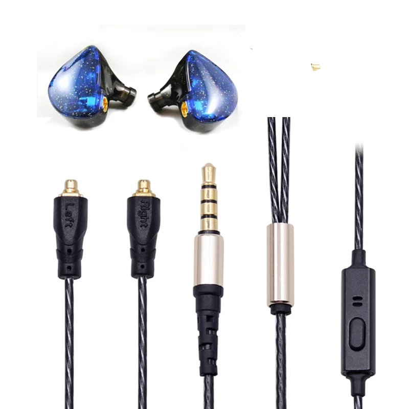 Наушники с медным покрытием провод mmcx кабель микрофоном для shure SE425 SE215 SE535 se846
