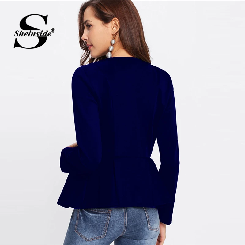 Sheinside, осенние пальто и куртки, Женское пальто с рюшами, Женское пальто, многослойная одежда, верхняя одежда,, на молнии, плиссированная баска, куртка