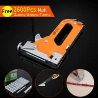 3 in 1 stapler nail gun staple gun nailer furniture tool wood frame stapler stainless steel hand tool 2600pc staples