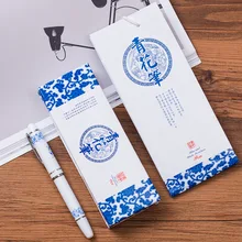Бесплатная доставка синий и белый фарфоровый набор ручек