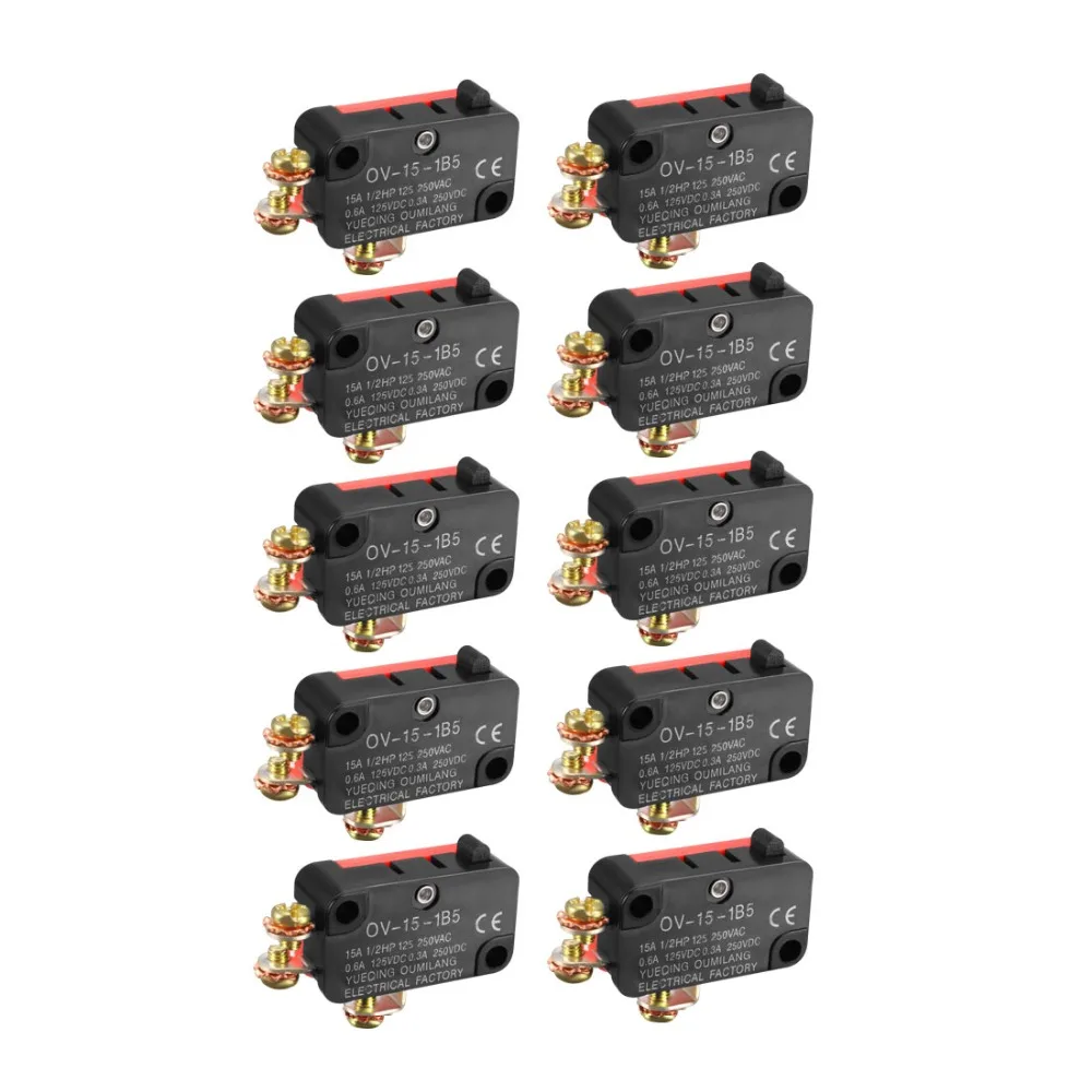 UXCELL 10 шт. 15A 125/250 в переключатели переменного тока SPDT NO + NC Кнопка оснастки