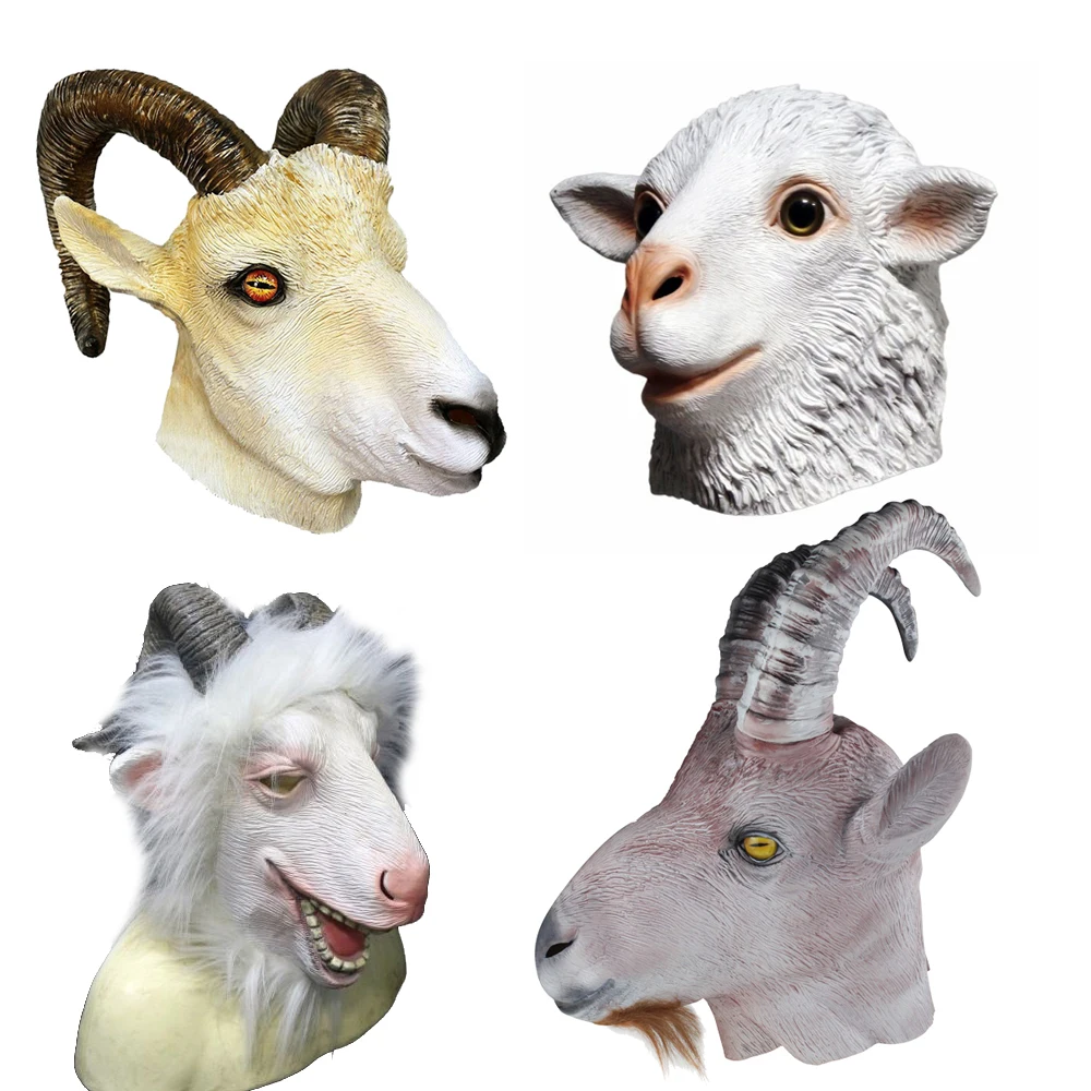 Antelope Реалистичная овечья маска для детей Праздничная Вечеринка животное полная