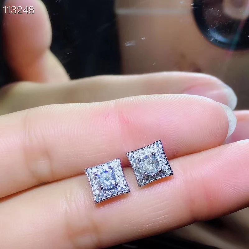 KJJEAXCMY Fine Jewelry 925 Sterling Silver Inlaid with Mosan Diamond Female Ear Studs | Украшения и аксессуары