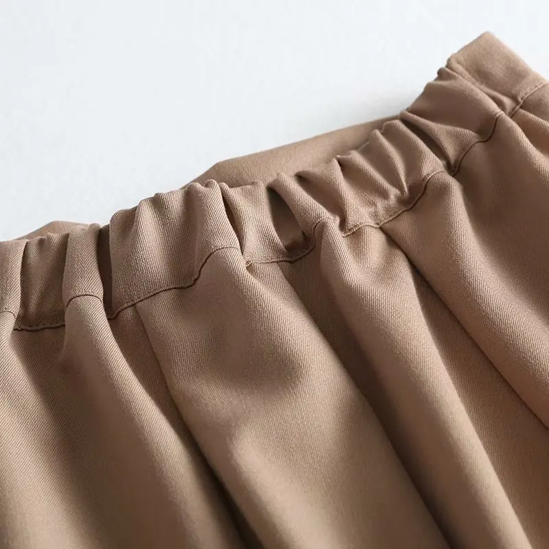 Obrix Летняя Весенняя Длинная Свободная Высокая Эластичная Талия Средней Длины