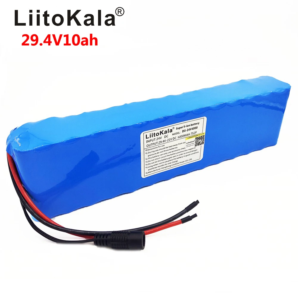 Liitokala DC 24V 10ah 7S4P батареи 15A BMS 250W 29,4 V 10000 mAh батарея для моторного стула набор электрическая мощность+ 29,4 V 2A зарядное устройство