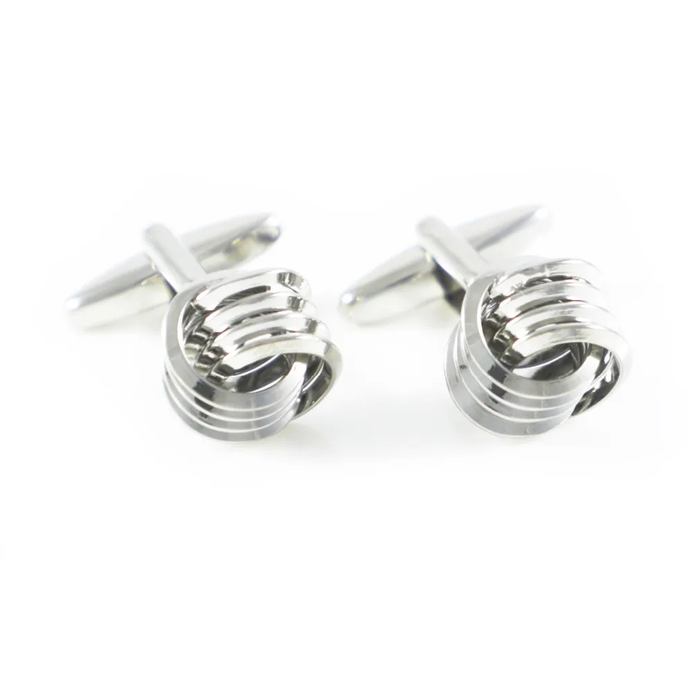 Классический браслет с узелком звенья Серебряный тон свадебные запонки на день