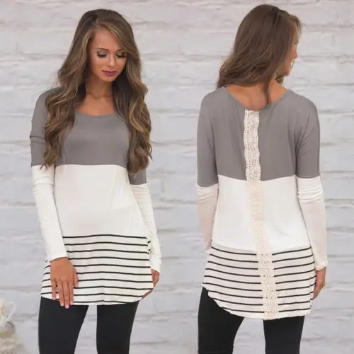 

hirigin Fashion Women Ladies Loose Casual Long Sleeve Shirt Cotton Blouse Autumn NEW Tops Shirts Drop shipping