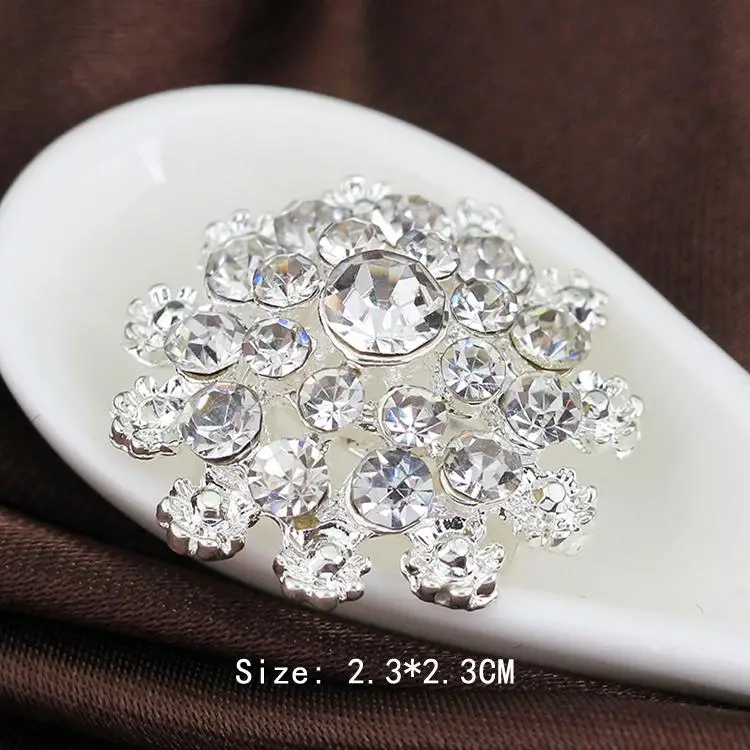 High Quality Fine Bijouterie Rhinestone Snowflake Brooch Small Collar Pin Brooches Wholesale Hat Decoration YBRH-0212 images - 6