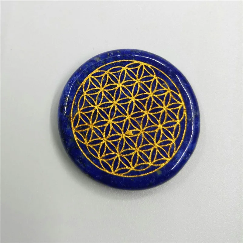 

natural lapis lazuil Crystal Flower of Life beautiful lapis lazuil quartz Stone Flower of Life pendant healing for gift