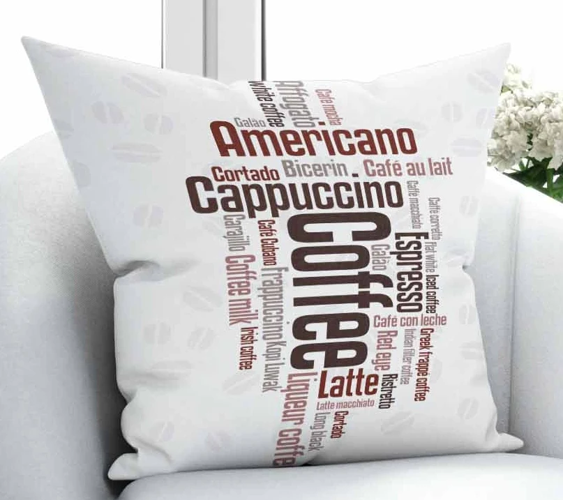 

Else White Brown Coffee Americano Latte Writen 3D Print Chair Throw Pillow Case Cushion Cover Square Hidden Zipper 45x45cm