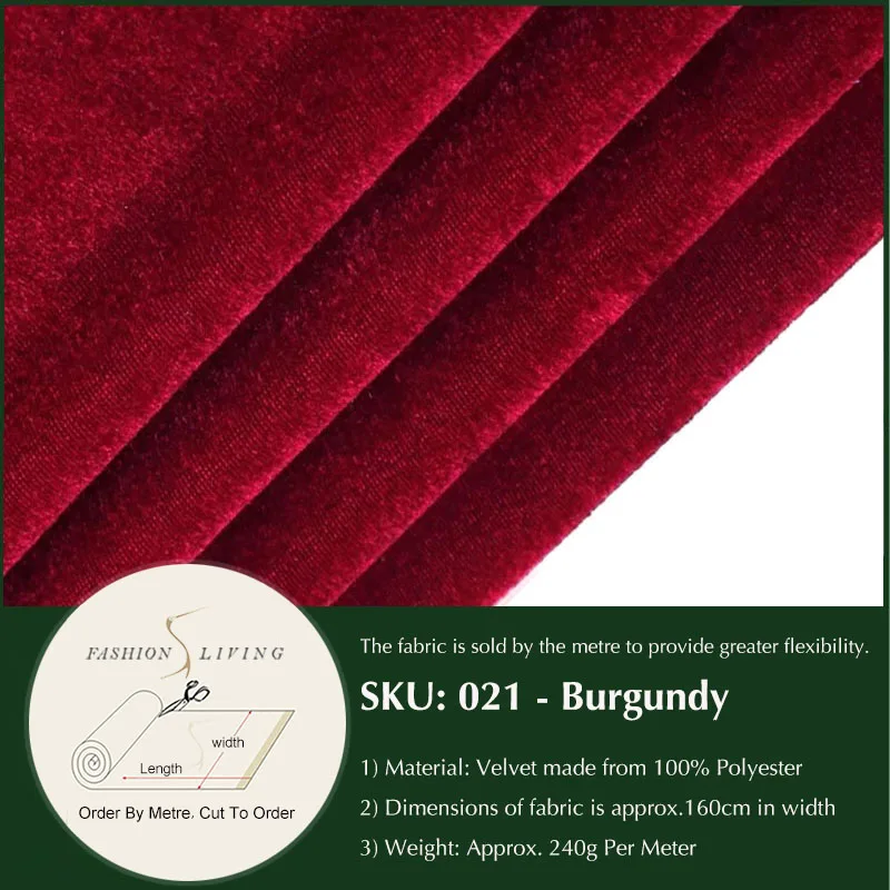Burgundy См 160 см обивка красная бархатная ткань черное бархатное платье ткань однотонная фиолетовая бархатная занавеска ткань бордовая Серебристая серая ткань - Цвет: Burgundy