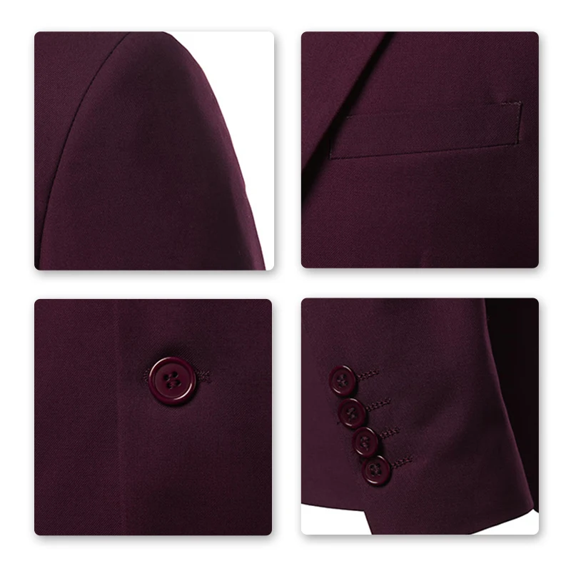 YUNCLOS Новый приталенный мужской костюм Блейзер однотонный серый красный куртка