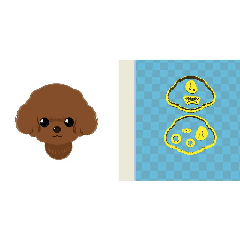 Милая собака лицо резак для печенья мастики капкейк топ плесень на заказ 3D