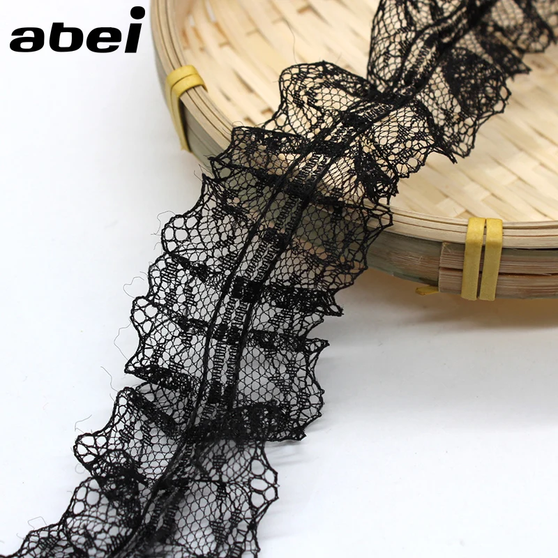 5 ярдов/партия Черная кружевная лента 3 см|polyester lace trim|lace trimtrimmings for dresses |