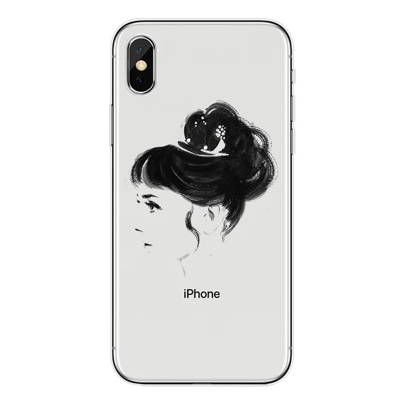 Одри Хепберн Мода девушка леди сотовый телефон Чехол Жесткий ПК для iPhone X 8 7 6 6S Plus