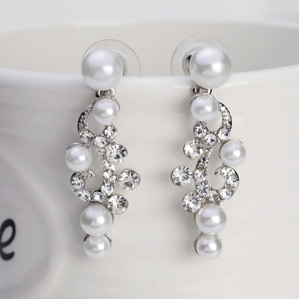Модные сплав искусственный жемчуг горный хрусталь Цепочки и ожерелья Серьги Для