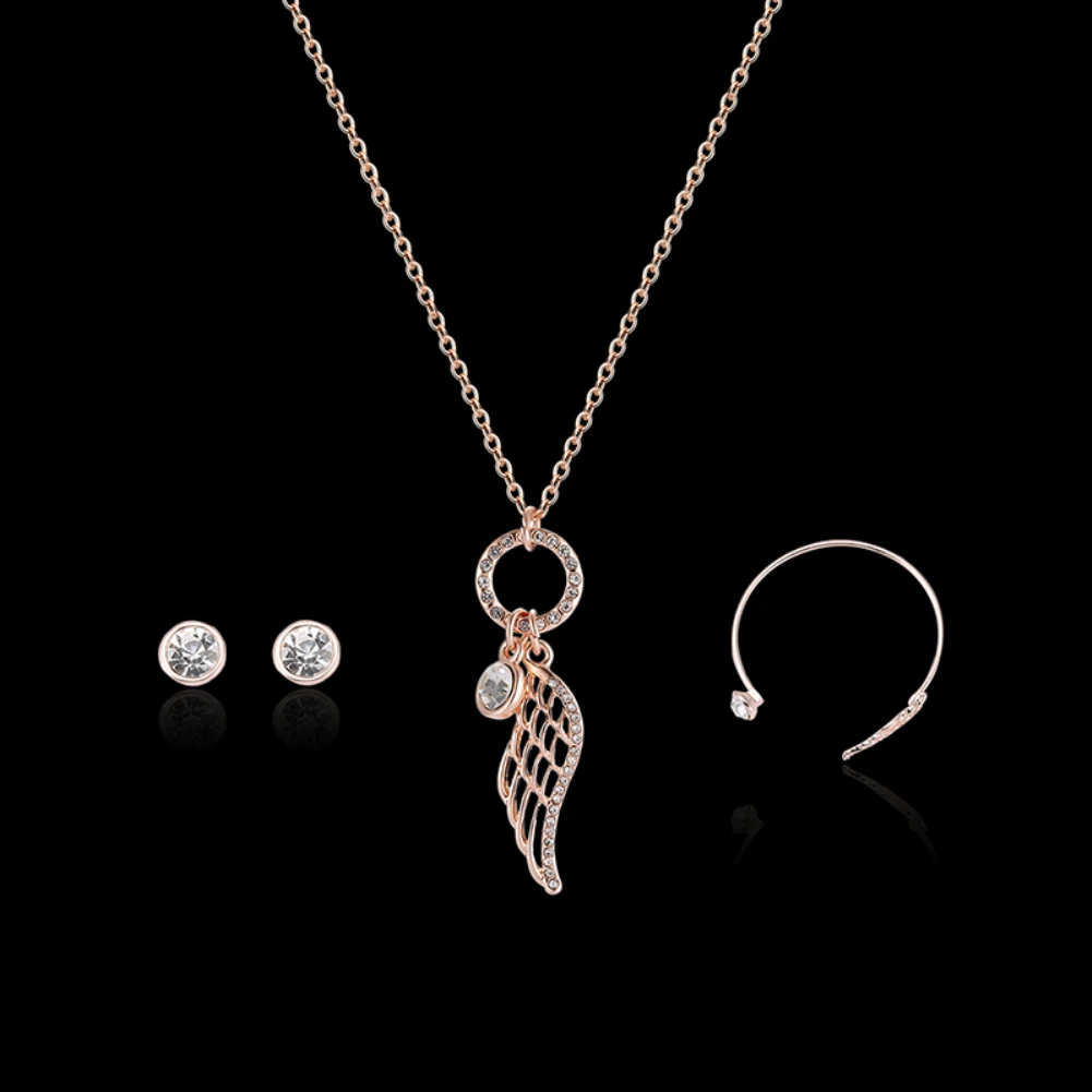 Fashion Women Party Banquet Jewelry Set Necklace Stud Earrings Open Bangle | Украшения и аксессуары