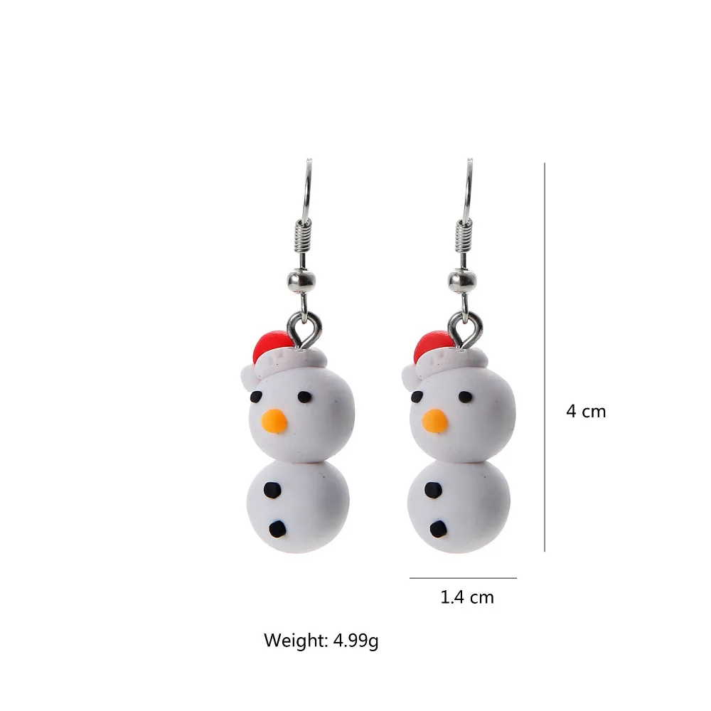 8Seasons New Fashion Kawaii Cartoon White/Blue Snowman Clay Winter Drop Earrings For Women Christmas Party Long Dangle | Украшения и