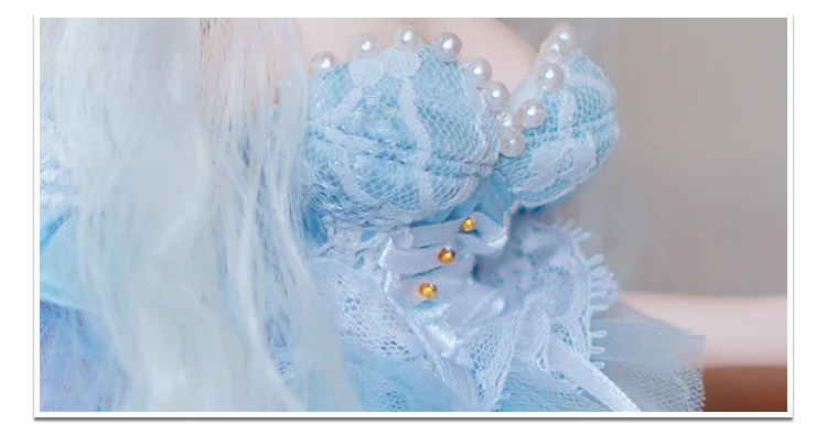 Fortune days 1/4 bjd кукла бледно-золотые волосы голубое платье Корона 45 см шарнирное тело 45 см